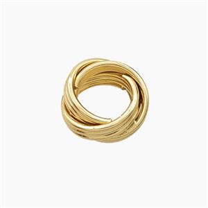 Copper Rings Beads Large Hole Mobius Gold Plated, approx 15mm, 8mm hole
