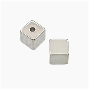Copper Cube Beads Platinum Plated, approx 8mm