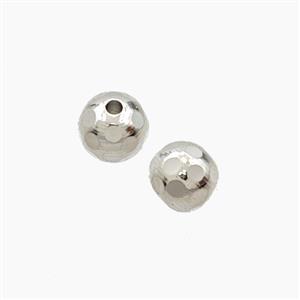 Copper Round Beads Faceted Platinum Plated, approx 6.5mm
