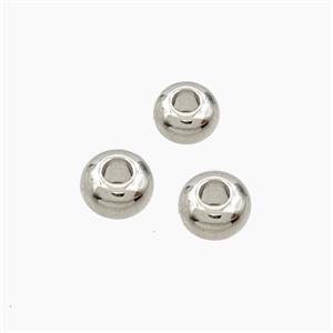 Copper Rondelle Beads Smooth Platinum Plated, approx 6mm