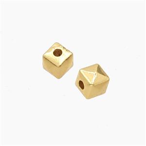 Copper Cube Beads Gold Plated, approx 5mm