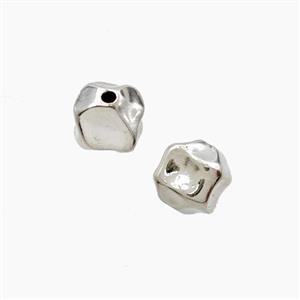 Copper Beads Freeform Platinum Plated, approx 7mm
