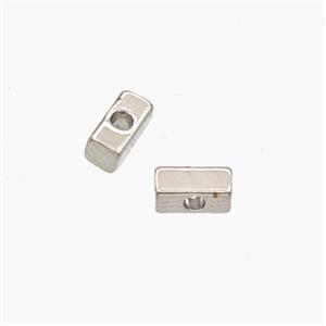 Copper Cuboid Beads Platinum Plated, approx 2x4mm