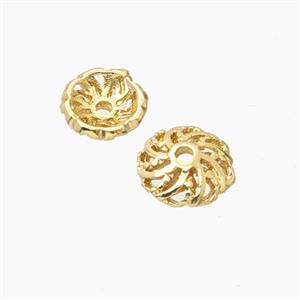 Copper BeadCaps Gold Plated, approx 7mm