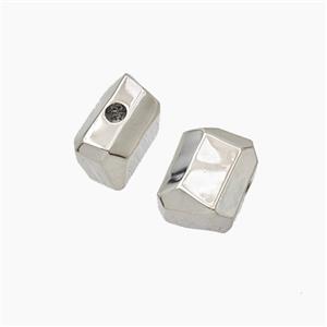 Copper Beads Platinum Plated, approx 7-9-11.5mm