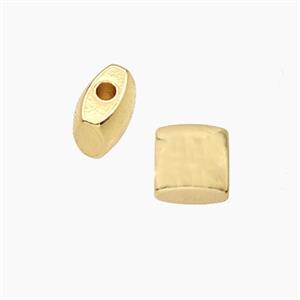 Copper Square Beads Gold Plated, approx 6x8x8mm