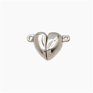 Copper Heart Magnetic Clasp Platinum Plated, approx 8mm