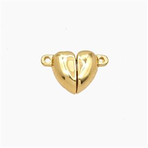 Copper Heart Magnetic Clasp Gold Plated, approx 8mm