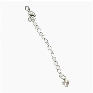 Copper Necklace Extender Platinum Plated, approx 60mm length