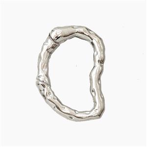 Copper Carabiner Clasp Hammered Platinum Plated, approx 14-20mm
