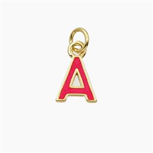 Copper Letter-A Pendant Enamel Gold Plated, approx 8-10mm