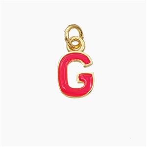 Copper Letter-G Pendant Enamel Gold Plated, approx 8-10mm