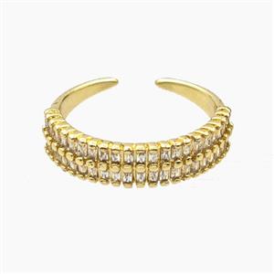 Copper Rings Pave Zirconia Gold Plated, approx 5mm, 18mm dia