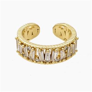 Copper Rings Pave Zirconia Gold Plated, approx 7mm, 18mm dia