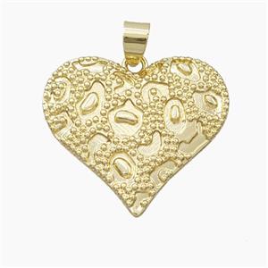 Copper Heart Pendant Bohemia Style Gold Plated, approx 28mm