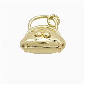Copper Bag Pendant Gold Plated, approx 16-17mm