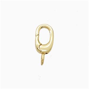 Copper Carabiner Clasp Gold Plated, approx 6-10mm
