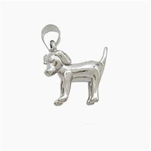 Copper Dog Pendant Platinum Plated, approx 13-14mm