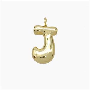 Copper Letter-J Pendant Gold Plated, approx 10-12mm