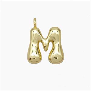 Copper Letter-M Pendant Gold Plated, approx 10-12mm