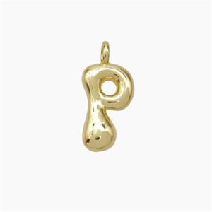 Copper Letter-P Pendant Gold Plated, approx 10-12mm