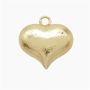Copper Heart Pendant Brushed Gold Plated, approx 18mm