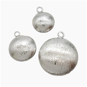 Copper Button Pendant Brushed Platinum Plated, approx 13mm