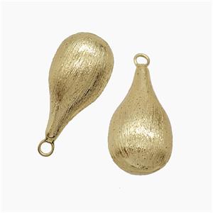 Copper Teardrop Pendant Brushed Gold Plated, approx 14-27mm