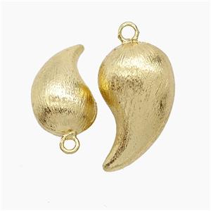Copper Teardrop Pendant Brushed Gold Plated, approx 15.5-28mm
