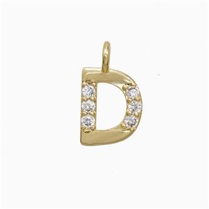 Copper Pendant Pave Zircon, Gold Plated, approx 7-13mm