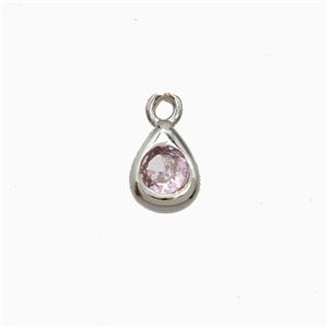 Copper Pendant Pave Zircon, Gold Plated, approx 4-6mm
