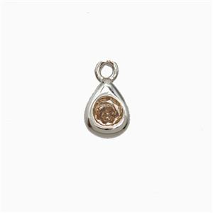 Copper Pendant Pave Zircon, Gold Plated, approx 4-6mm