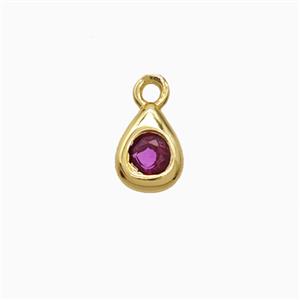 Copper Pendant Pave Zircon, Gold Plated, approx 4-6mm