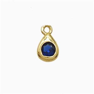 Copper Pendant Pave Zircon, Gold Plated, approx 4-6mm