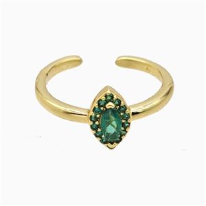 Copper Ring Pave Zircon, Gold Plated, approx 6-9.5mm, 18mm dia