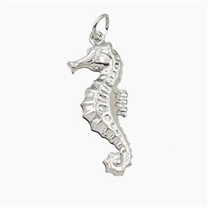 Copper Seahorse Pendant Platinum Plated, approx 10-25mm