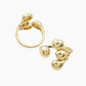 Copper Rings Gold Plated, approx 7-19mm, 18mm dia