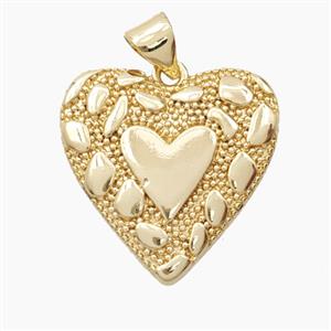 Bohemia Style Copper Heart Pendant Gold Plated, approx 20mm