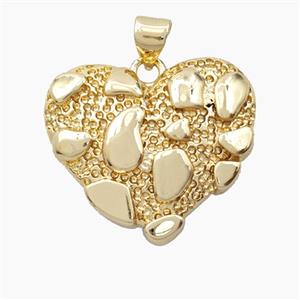 Bohemia Style Copper Heart Pendant Gold Plated, approx 25mm