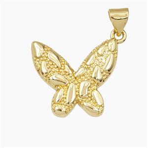 Bohemia Style Copper Butterfly Pendant Gold Plated, approx 16-18mm