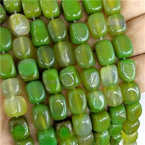 Mint Green Agate Cuboid Beads Dye, approx 9-12mm