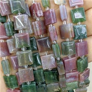 Natural Indian Agate Square Beads, approx 10mm