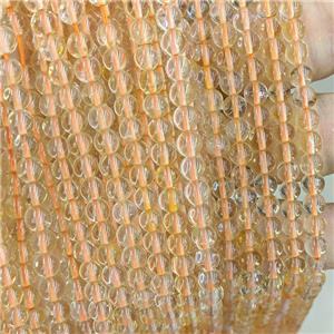 Natural Yellow Citrine Beads Smooth Round A-Grade, approx 5mm