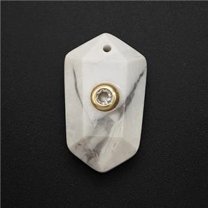 gemstone Pendant pave zircon, gold plated, approx 15-25mm