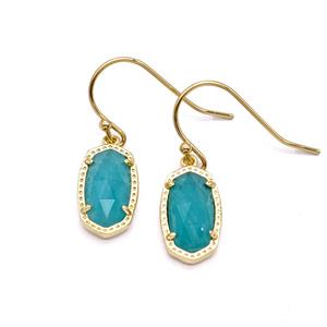 Gemstone Earring Hoop, Gold Plated, approx 9-16mm