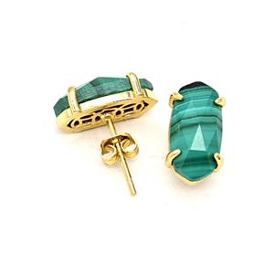Gemstone Earring Studs, Gold Plated, approx 7-14mm