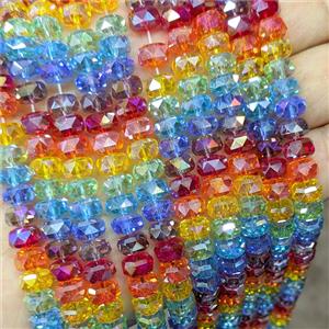 Crystal Glass Rondelle Beads Faceted Mixed Color, approx 8mm