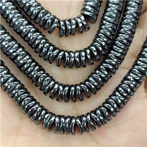 Black Hematite Heishi Beads Twist, approx 6mm