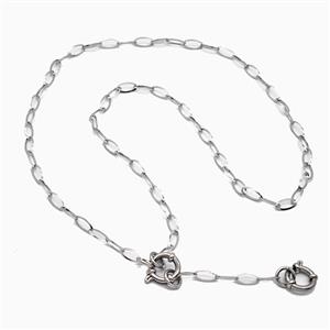 Raw Stainless Steel Necklace Chain, approx 4-10mm, 54cm length