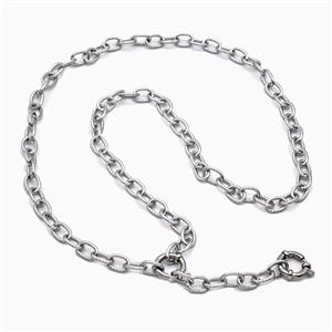 Raw Stainless Steel Necklace Chain, approx 6-9mm, 55cm length